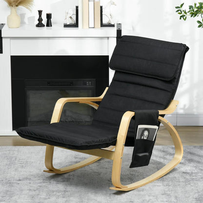 HOMCOM Rocking Lounge Chair Recliner Relaxation Lounging Relaxing Seat with Adjustable Footrest, Side Pocket and Pillow Additional View 19