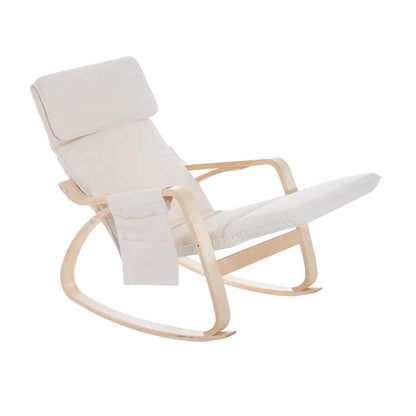 HOMCOM Rocking Lounge Chair Recliner Relaxation Lounging Relaxing Seat with Adjustable Footrest, Side Pocket and Pillow Additional View 9