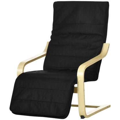 HOMCOM Wooden Armchair, Upholstered Linen Lounge Chair with Adjustable Footrest & Removable Cushion, Poang Chair for Living Room Additional View 10