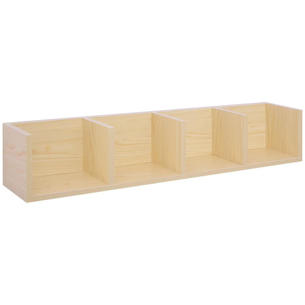 HOMCOM Wall Mount 84 CD / 56 DVD/Blu-ray/ Media Storage Rack 4 Cubes Wooden Shelf Organizer Unit Bookcase Display Additional View 14