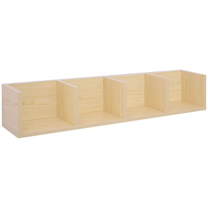 HOMCOM Wall Mount 84 CD / 56 DVD/Blu-ray/ Media Storage Rack 4 Cubes Wooden Shelf Organizer Unit Bookcase Display Additional View 14