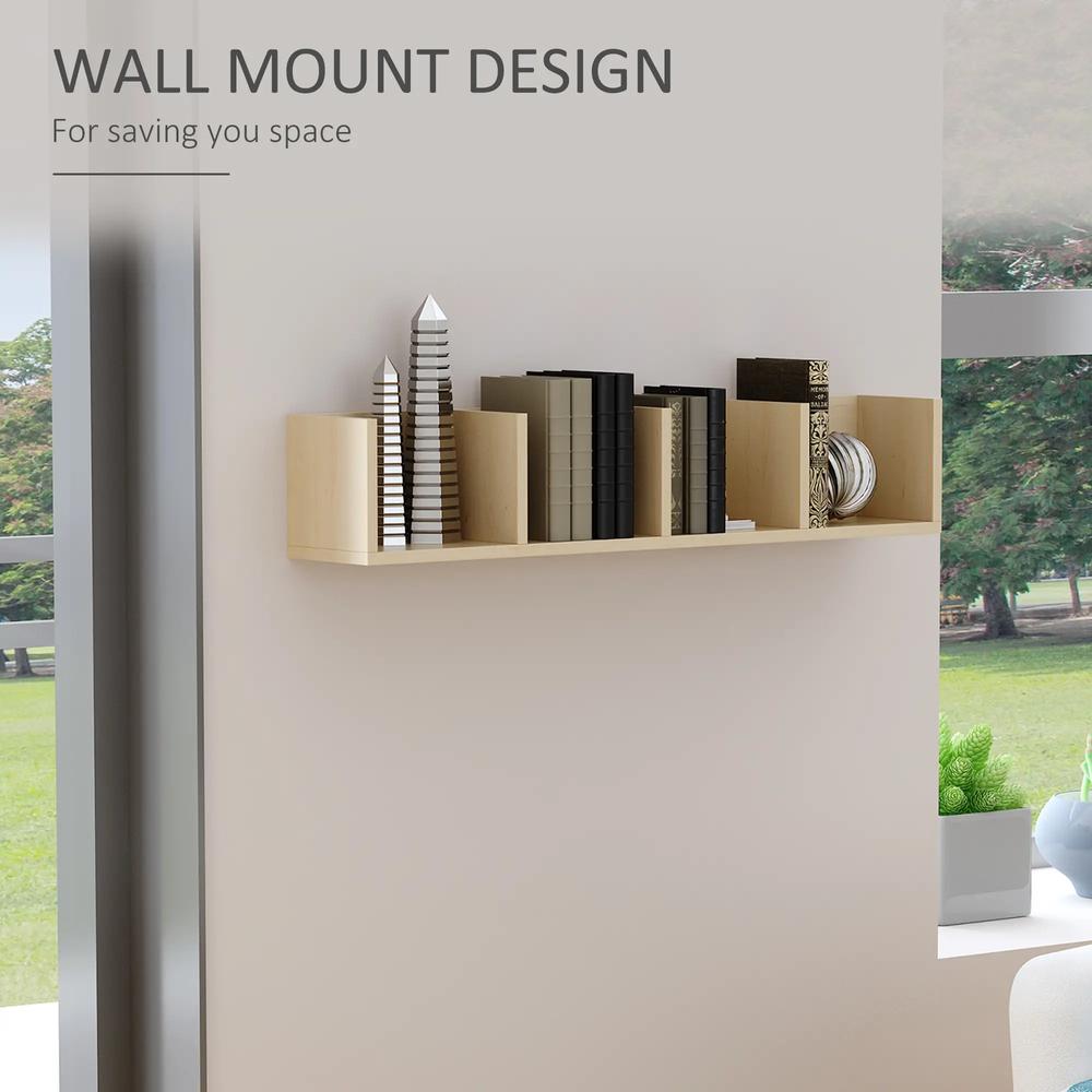 HOMCOM Wall Mount 84 CD / 56 DVD/Blu-ray/ Media Storage Rack 4 Cubes Wooden Shelf Organizer Unit Bookcase Display Additional View 17