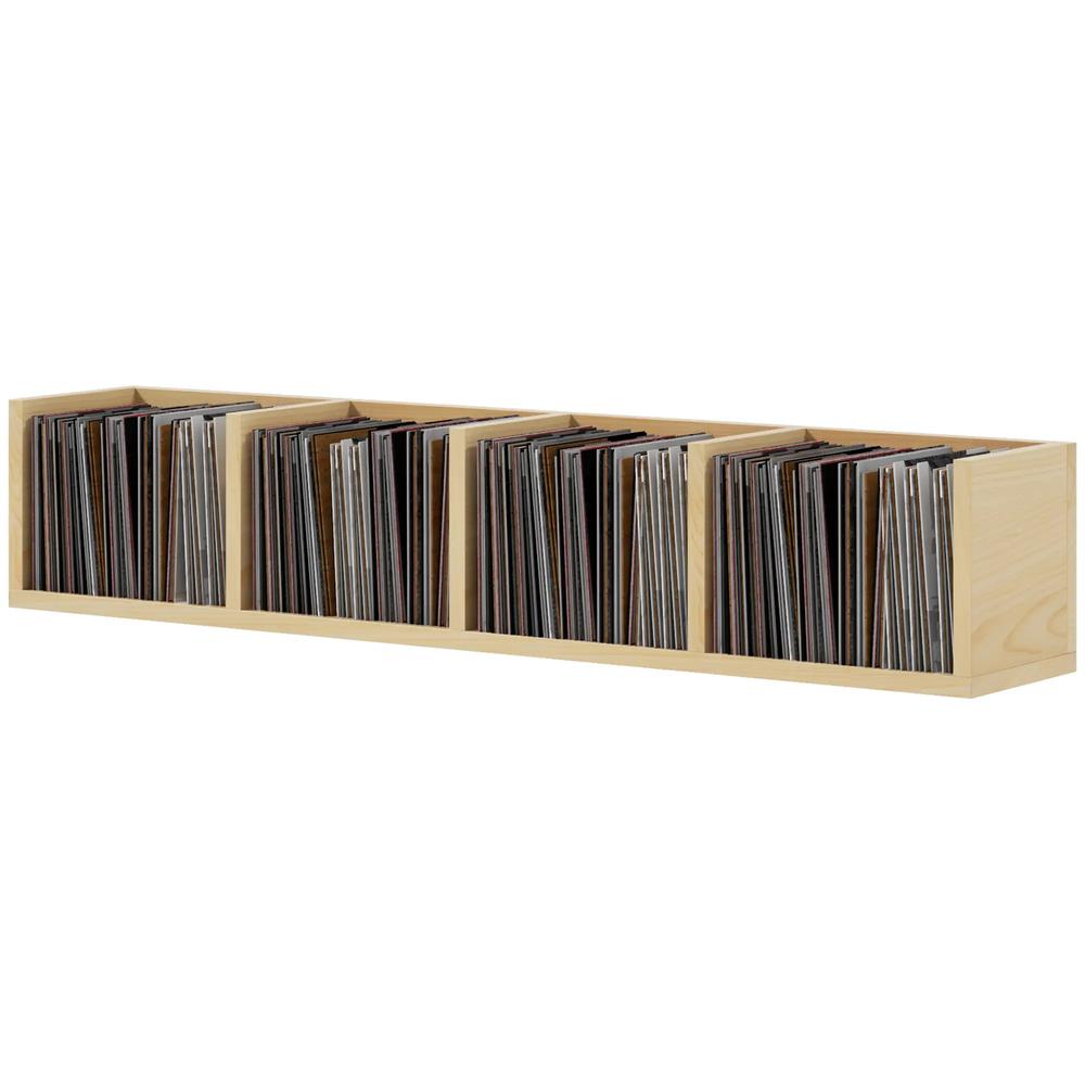 HOMCOM Wall Mount 84 CD / 56 DVD/Blu-ray/ Media Storage Rack 4 Cubes Wooden Shelf Organizer Unit Bookcase Display Additional View 23
