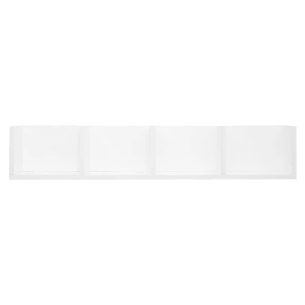HOMCOM Wall Mount 84 CD / 56 DVD/Blu-ray/ Media Storage Rack 4 Cubes Wooden Shelf Organizer Unit Bookcase Display (White) Additional View 7