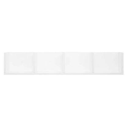 HOMCOM Wall Mount 84 CD / 56 DVD/Blu-ray/ Media Storage Rack 4 Cubes Wooden Shelf Organizer Unit Bookcase Display (White) Additional View 7