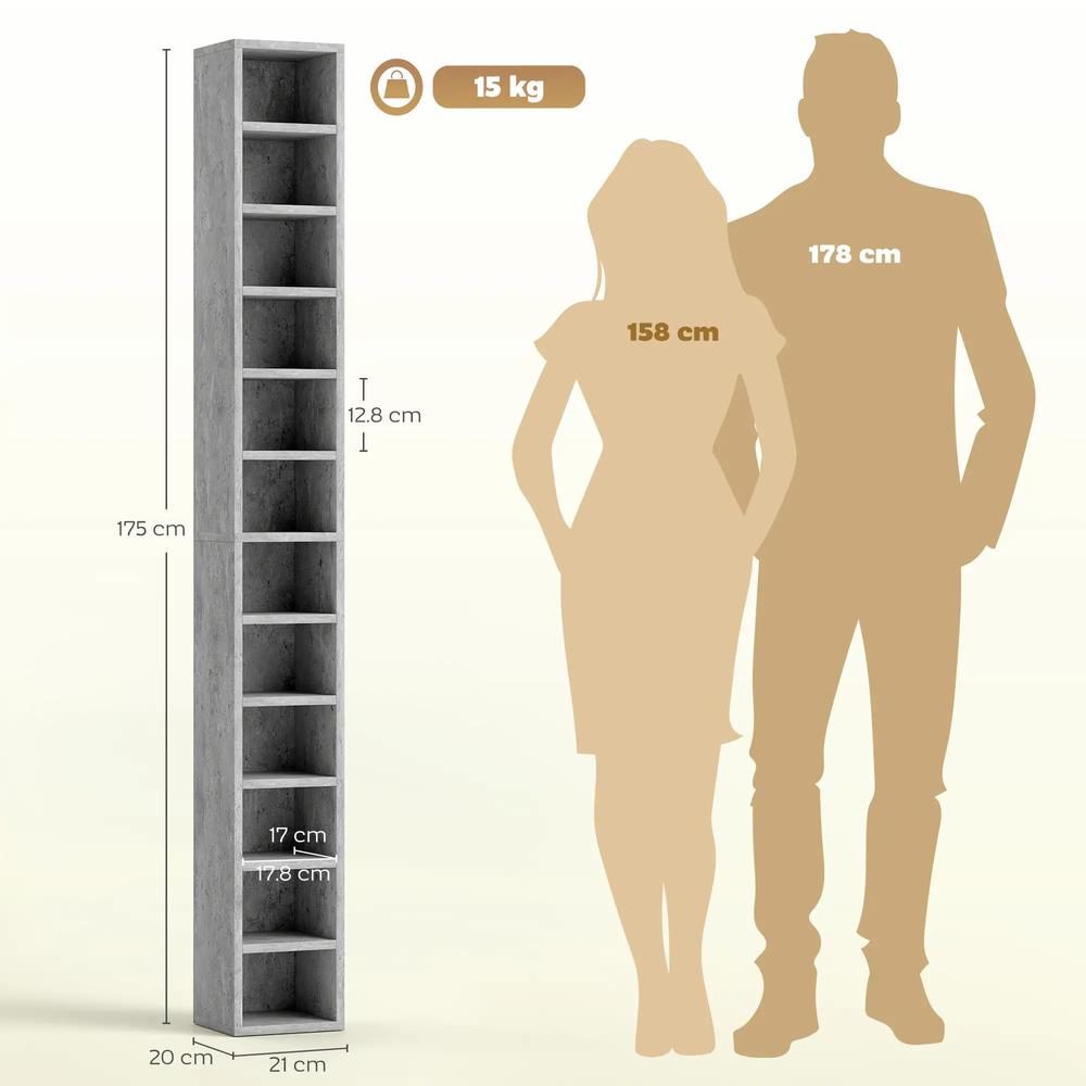HOMCOM 204 CD Tall Narrow Media Storage Tower Additional View 14