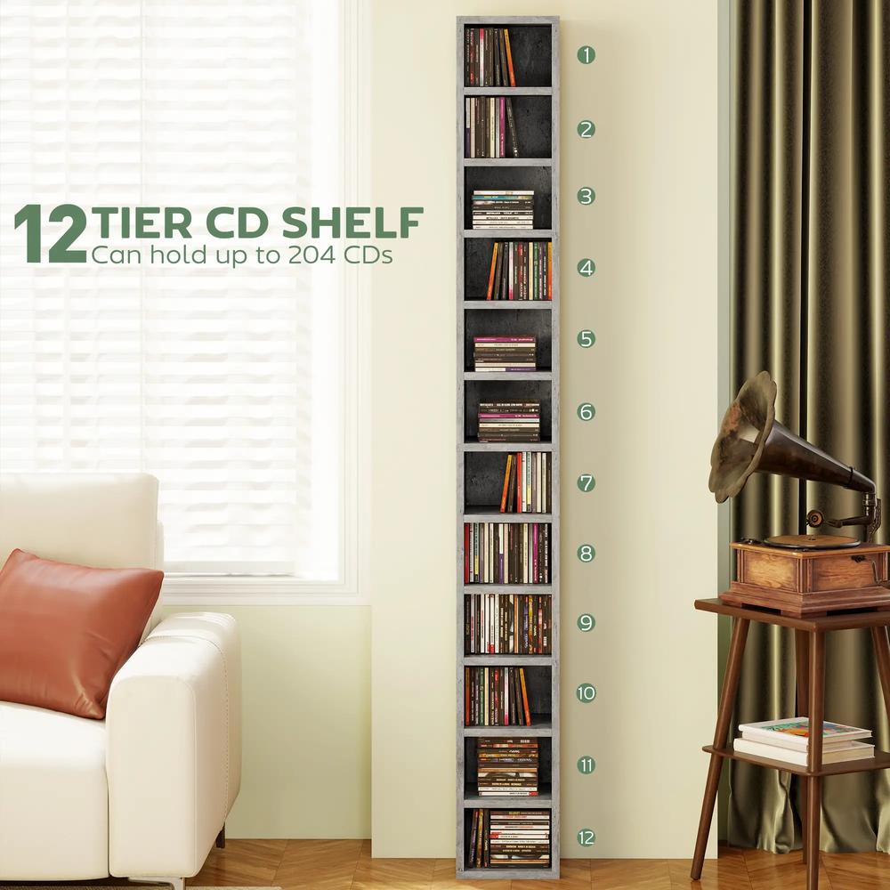 HOMCOM 204 CD Tall Narrow Media Storage Tower Additional View 15