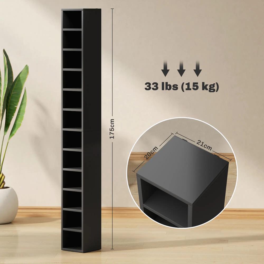 HOMCOM 204 CD Tall Narrow Media Storage Tower Additional View 3