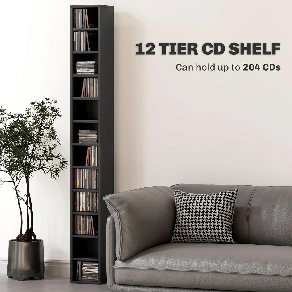 HOMCOM 204 CD Tall Narrow Media Storage Tower Additional View 4