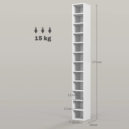 HOMCOM 204 CD Tall Narrow Media Storage Tower Additional View 45