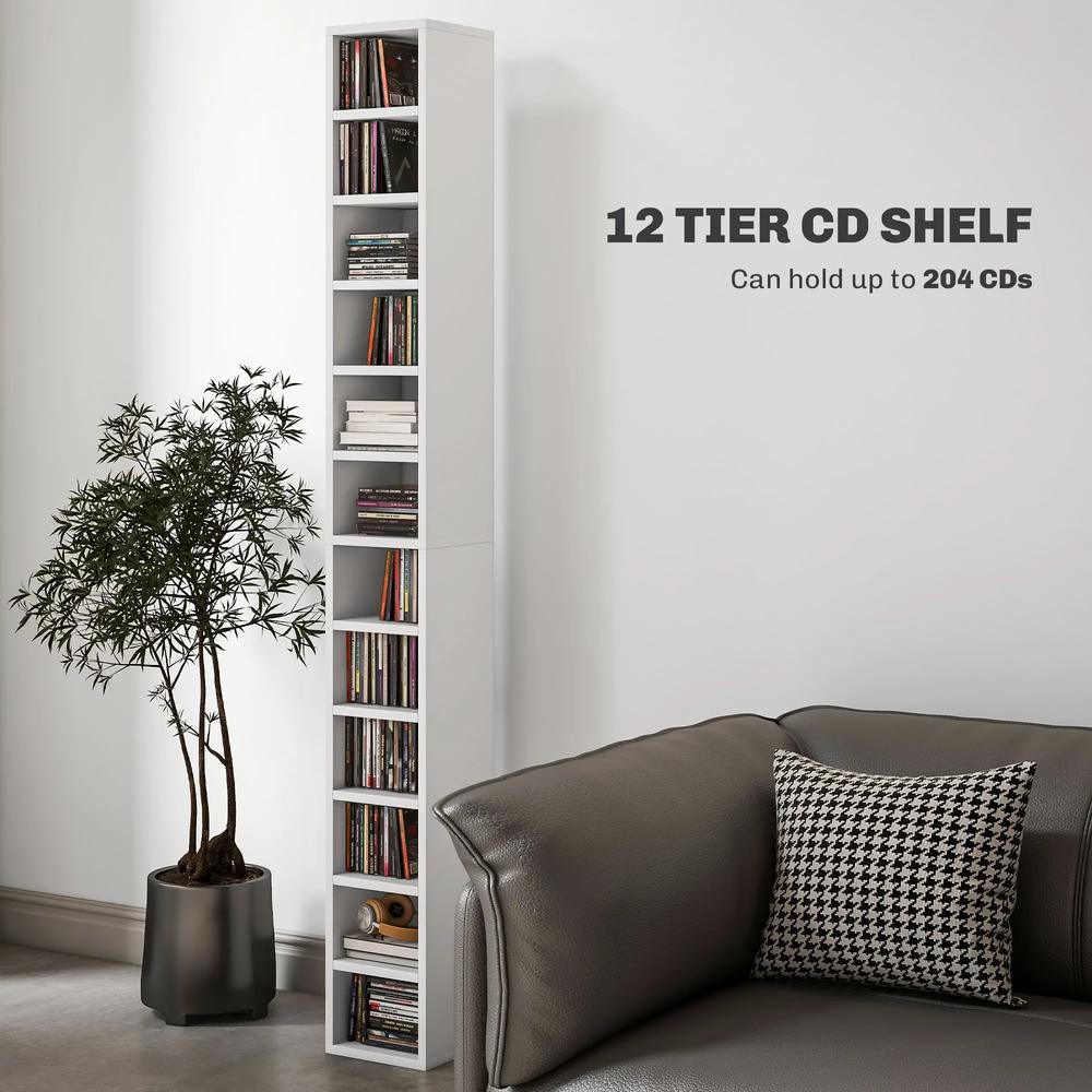 HOMCOM 204 CD Tall Narrow Media Storage Tower Additional View 46