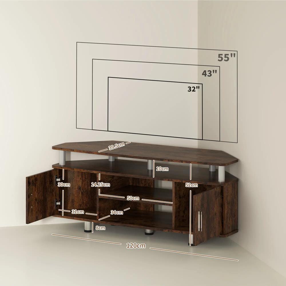 HOMCOM TV Unit Cabinet for TVs up to 55 Inches with Storage Shelves and Cupboard, Entertainment Centre for Living Room Additional View 3