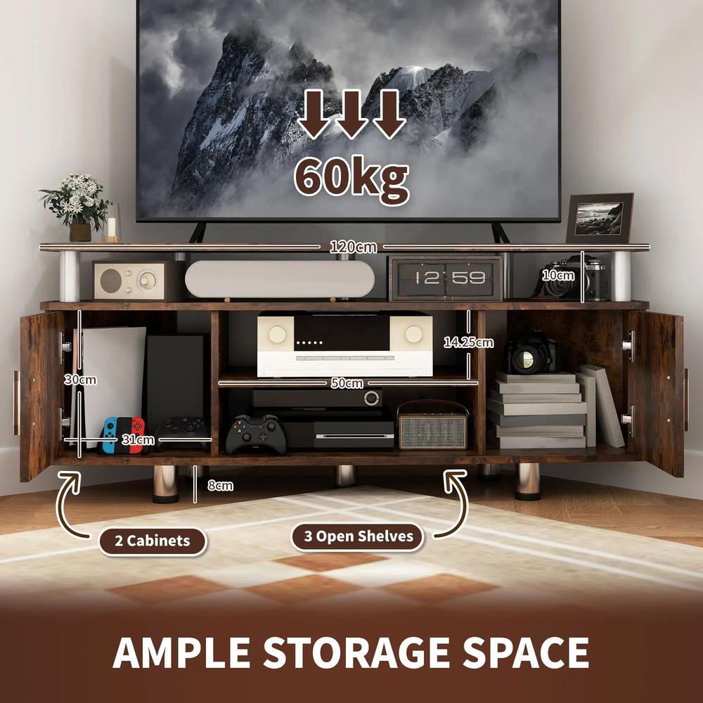 HOMCOM TV Unit Cabinet for TVs up to 55 Inches with Storage Shelves and Cupboard, Entertainment Centre for Living Room Additional View 4