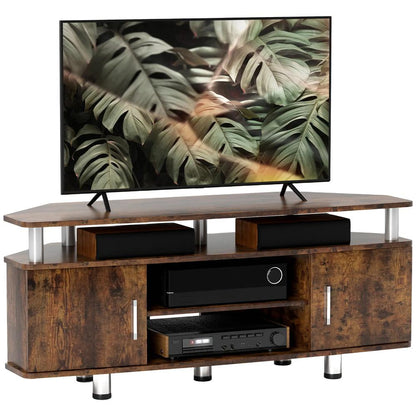 HOMCOM TV Unit Cabinet for TVs up to 55 Inches with Storage Shelves and Cupboard, Entertainment Centre for Living Room