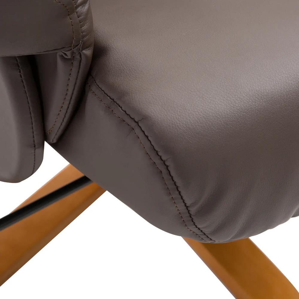 HOMCOM PU Leather Swivel Recliner Chair with Footstool, Wooden Base and Storage for Living Room Additional View 27