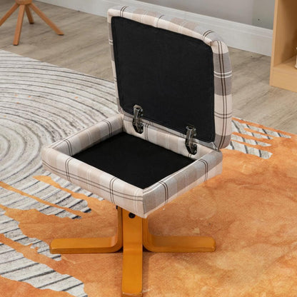 HOMCOM Linen Swivel Recliner Chair with Footstool, Wooden Base and Storage for Living Room, Multicolour Additional View 12
