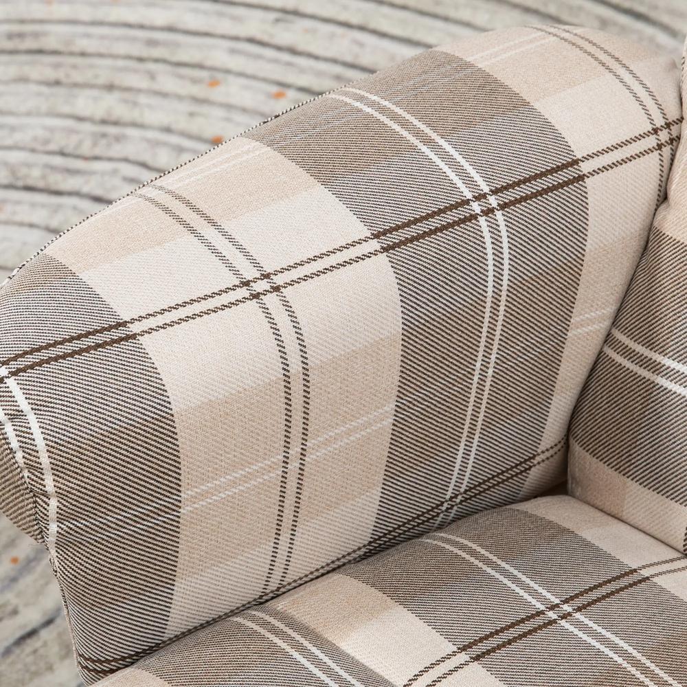 HOMCOM Linen Swivel Recliner Chair with Footstool, Wooden Base and Storage for Living Room, Multicolour Additional View 9