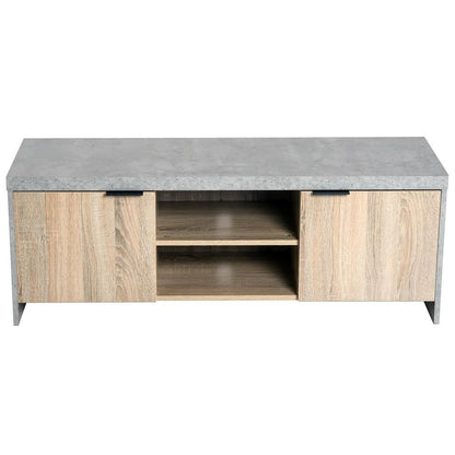 HOMCOM TV Stand for TV up to 55", 2 Doors TV Cabinet with Open Shelves, TV Unit TV Table for Living Room Bedroom Entertainment Room, 120L x 40W x 44H, Grey Additional View 6