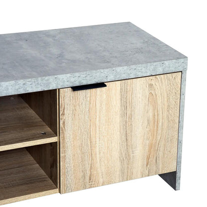 HOMCOM TV Stand for TV up to 55", 2 Doors TV Cabinet with Open Shelves, TV Unit TV Table for Living Room Bedroom Entertainment Room, 120L x 40W x 44H, Grey Additional View 7