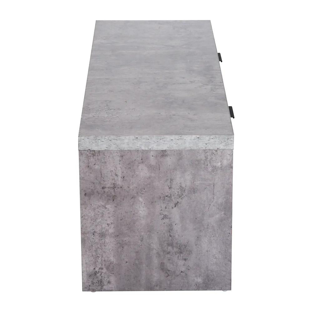 HOMCOM TV Stand for TV up to 55", 2 Doors TV Cabinet with Open Shelves, TV Unit TV Table for Living Room Bedroom Entertainment Room, 120L x 40W x 44H, Grey Additional View 9