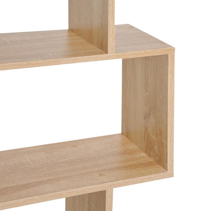 HOMCOM Bookcase, 6 Tier Shelf S Shaped Bookshelf, Storage Unit, Display Shelf for Living Room, Bedroom, Home Office, Plant Additional View 9