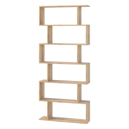 HOMCOM Bookcase, 6 Tier Shelf S Shaped Bookshelf, Storage Unit, Display Shelf for Living Room, Bedroom, Home Office, Plant Additional View 10