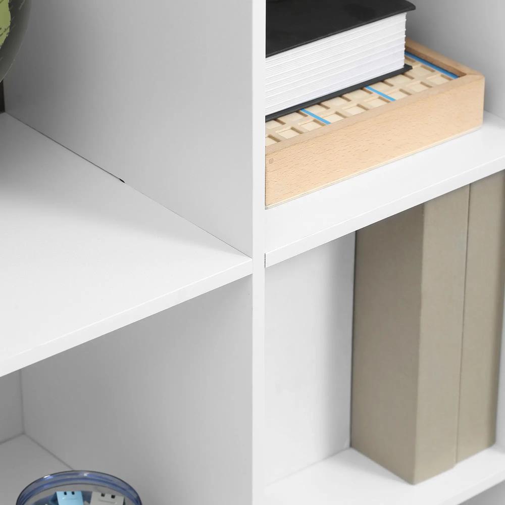 HOMCOM 3-tier Step 6 Cubes Storage Unit Particle Board Cabinet Bookcase Organiser Home Office Shelves - White Additional View 9