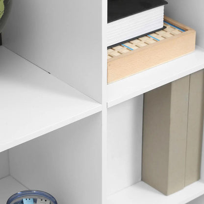 HOMCOM 3-tier Step 6 Cubes Storage Unit Particle Board Cabinet Bookcase Organiser Home Office Shelves - White Additional View 9