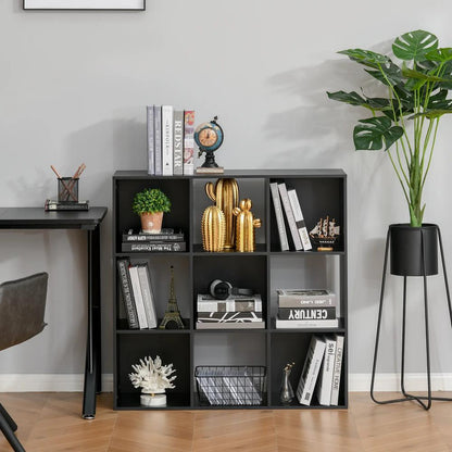 HOMCOM 3-tier 9 Cubes Storage Unit Particle Board Cupboard Bookcase Organiser Home Office Shelves Additional View 2