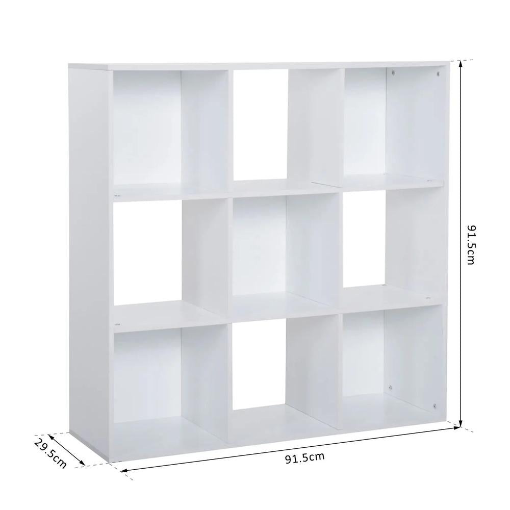 HOMCOM 3-tier 9 Cubes Storage Unit Particle Board Cupboard Bookcase Organiser Home Office Shelves Additional View 13