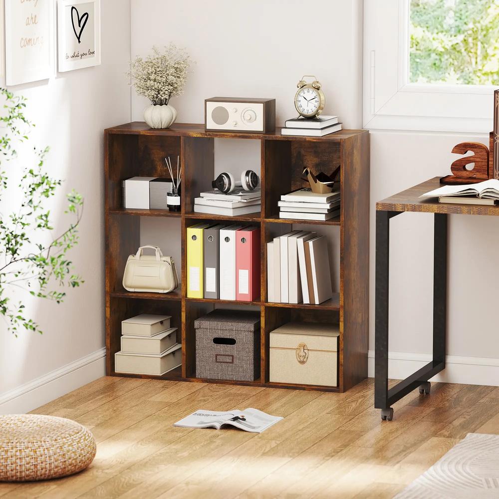 HOMCOM 3-tier 9 Cubes Storage Unit Particle Board Cupboard Bookcase Organiser Home Office Shelves Additional View 22