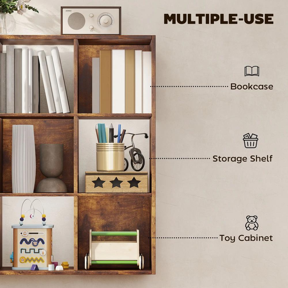 HOMCOM 3-tier 9 Cubes Storage Unit Particle Board Cupboard Bookcase Organiser Home Office Shelves Additional View 26