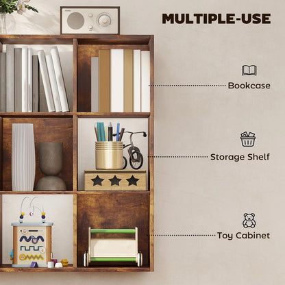 HOMCOM 3-tier 9 Cubes Storage Unit Particle Board Cupboard Bookcase Organiser Home Office Shelves Additional View 26