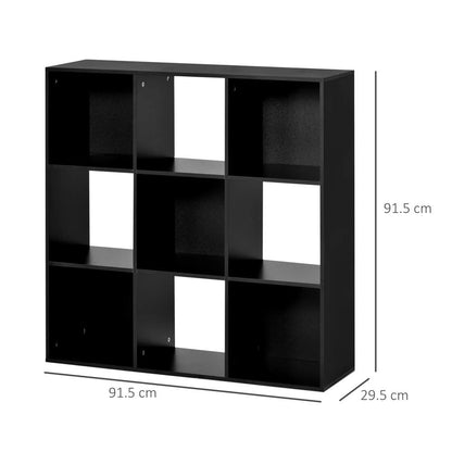 HOMCOM 3-tier 9 Cubes Storage Unit Particle Board Cupboard Bookcase Organiser Home Office Shelves Additional View 3