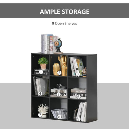 HOMCOM 3-tier 9 Cubes Storage Unit Particle Board Cupboard Bookcase Organiser Home Office Shelves Additional View 5