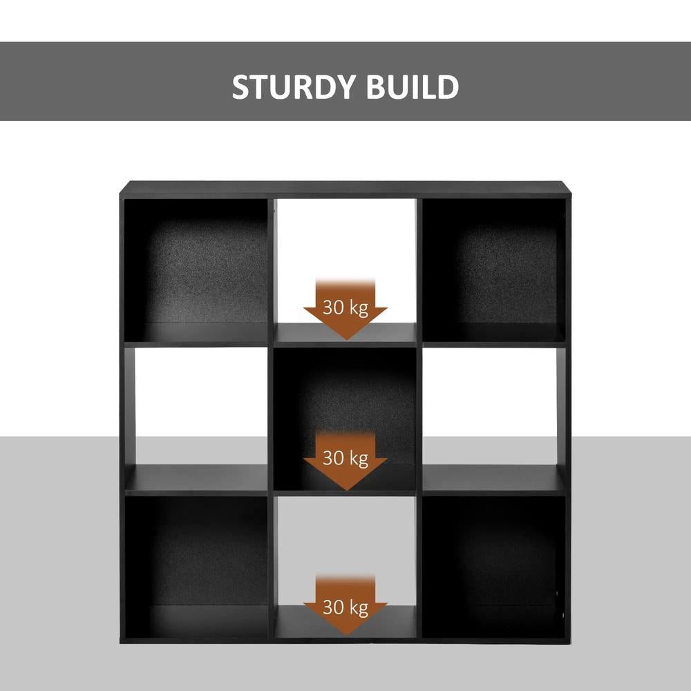 HOMCOM 3-tier 9 Cubes Storage Unit Particle Board Cupboard Bookcase Organiser Home Office Shelves Additional View 7