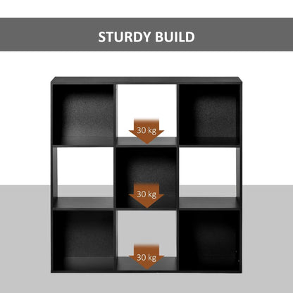 HOMCOM 3-tier 9 Cubes Storage Unit Particle Board Cupboard Bookcase Organiser Home Office Shelves Additional View 7