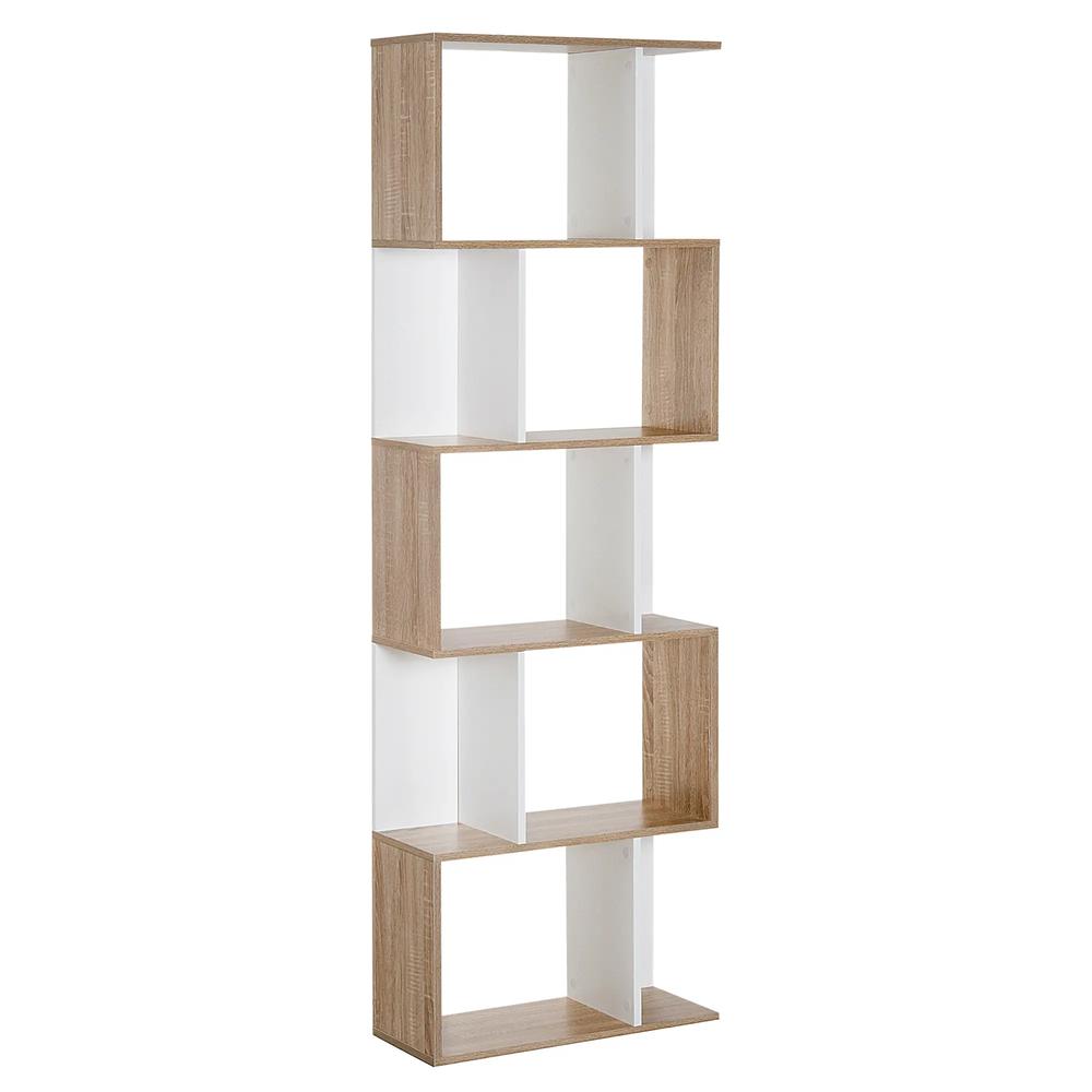 HOMCOM Bookcase, S-Shaped Wooden Bookshelf, 5/6 Tiers Freestanding Storage Shelf, Home Office Decorative Display Stand Rack, 24D x 60W x 184.5H Additional View 25