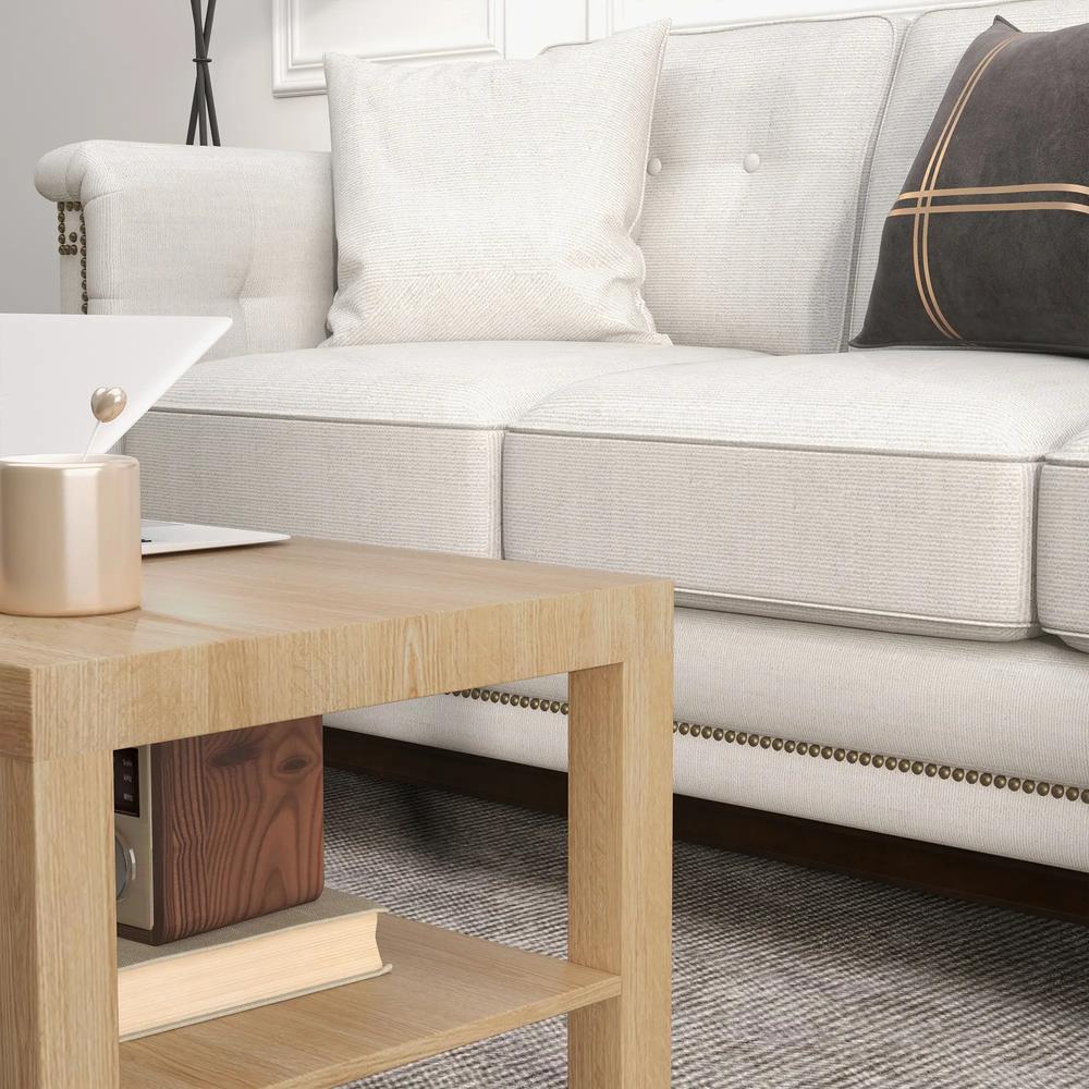 HOMCOM 2-Tier Coffee Table with Storage Shelf, Rectangular Centre Table for Living Room, Home Office, Natural Wood Finish Additional View 8