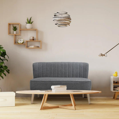 HOMCOM Modern Double Seat Sofa Loveseat Couch 2 Seater Compact Sofa Padded Linen Wood Leg Additional View 20