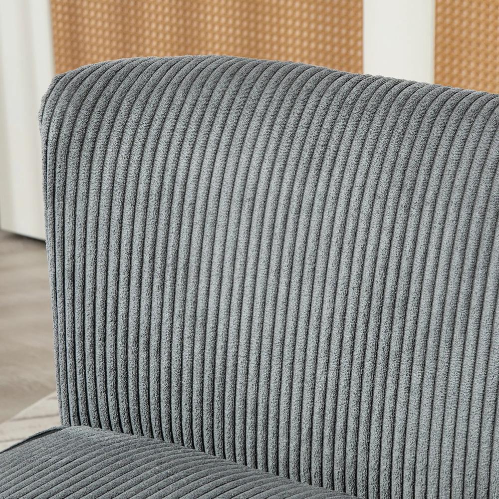 HOMCOM Modern Corduroy Double Seat Sofa w/ Wood Frame Foam Padding Soft Comfortable Compact Couch Grey Additional View 8