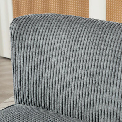 HOMCOM Modern Corduroy Double Seat Sofa w/ Wood Frame Foam Padding Soft Comfortable Compact Couch Grey Additional View 8