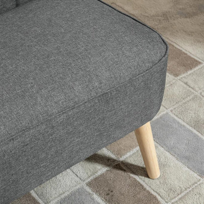 HOMCOM 2 Seater Sofa for Living Room, Modern Linen-Look Fabric Couch, Armless Loveseat Sofa Settee for Bedroom, Dark Grey Additional View 13