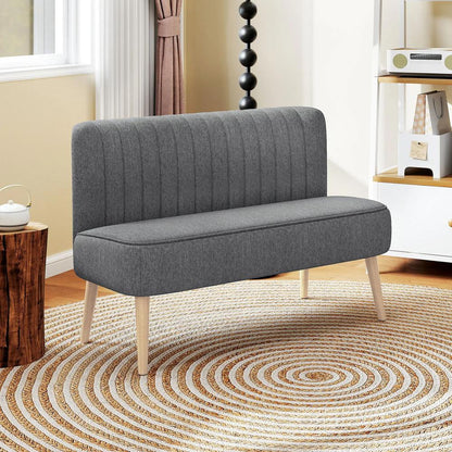 HOMCOM 117cm Loveseat Sofa Upholstered Small 2 Seater Sofa with Thick Padded Seat and Rubber Wood Legs Additional View 10