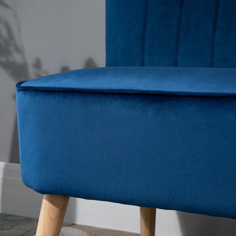 HOMCOM Modern Double Seat Sofa Foam Padding High Back Soft Comfortable Compact Couch Home Office Dark Blue Additional View 9