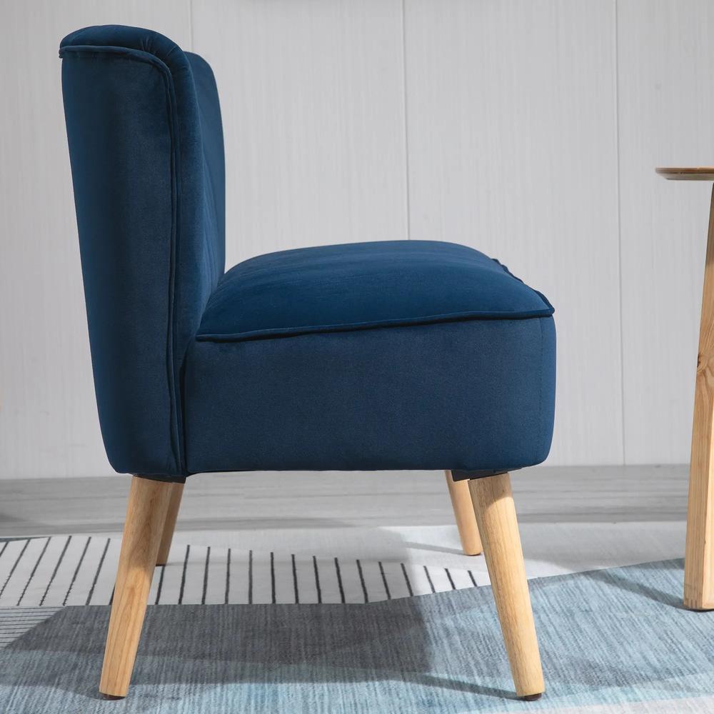HOMCOM Modern Double Seat Sofa Foam Padding High Back Soft Comfortable Compact Couch Home Office Dark Blue Additional View 10