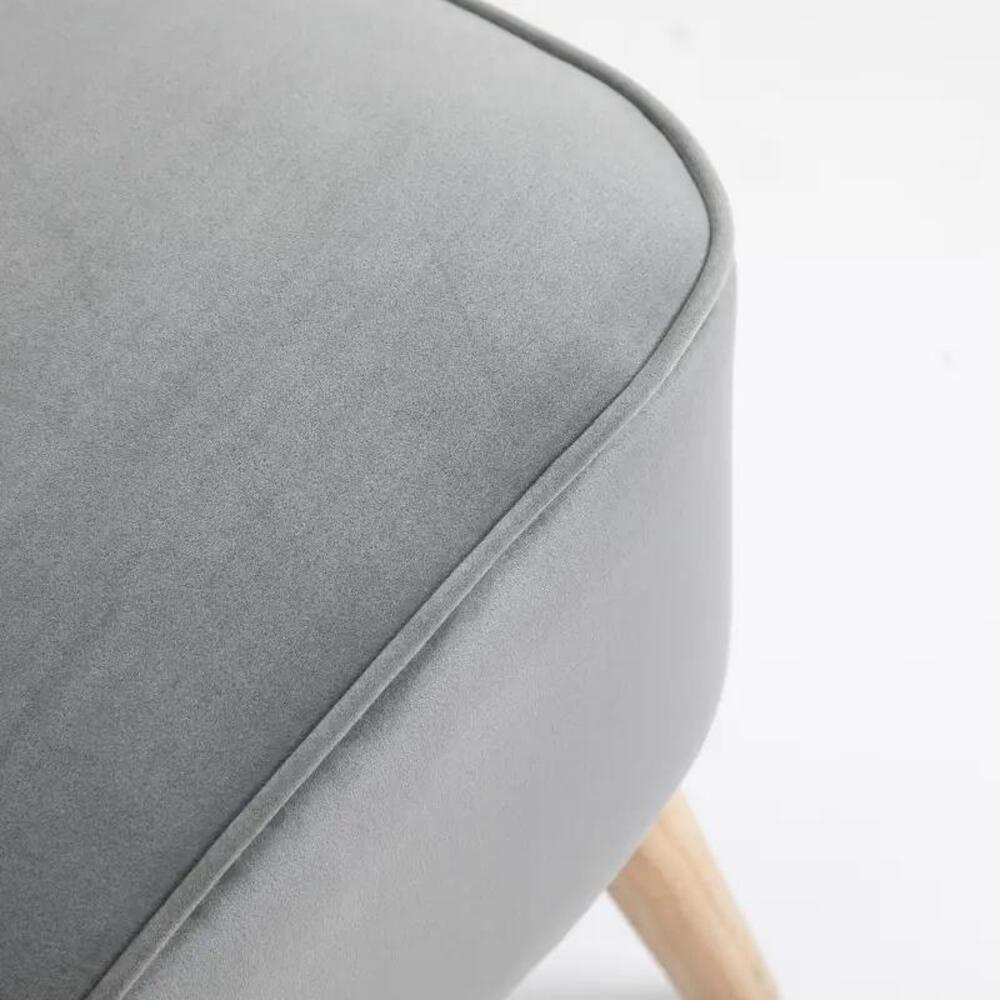 HOMCOM Modern Velvet Double Seat Sofa w/ Wood Frame Foam Padding Soft Comfortable Compact Couch Light Grey Additional View 10