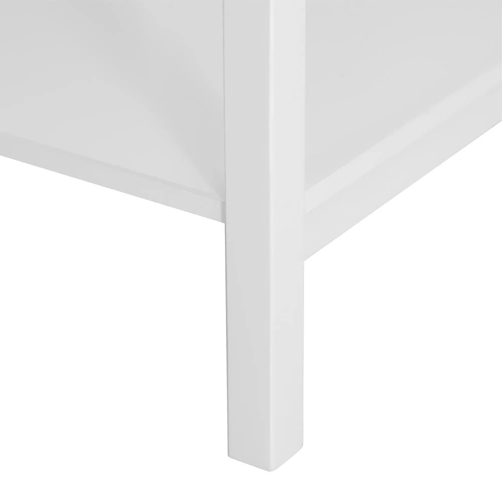 HOMCOM White Bedside Table, Wooden Side Table, Nightstand, Bedside Cabinet with Drawer and Storage Shelf for Bedroom and Living Room Additional View 9