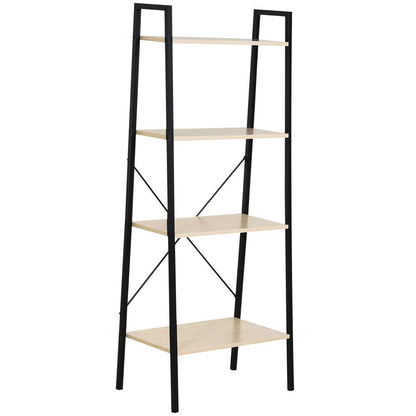 HOMCOM Ladder Shelf, Bookshelf, 4-Tier Industrial Storage Rack for Living Room, Bedroom, Kitchen Additional View 11