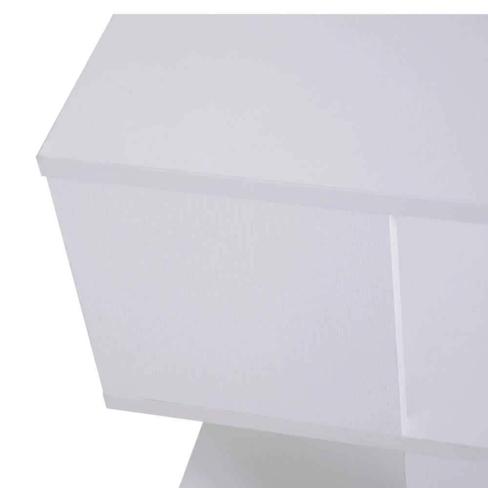 HOMCOM Side Table, Square Coffee Table, Modern End Table with 2 Tier Storage Shelves for Living Room, Bedroom, White Additional View 9